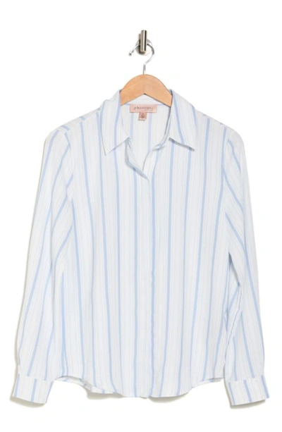 Philosophy Republic Clothing Stripe Button-up Shirt In White Ground Sea Breeze Stripe