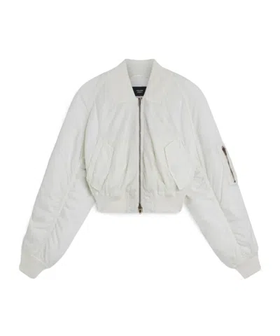 Phoebe Philo Cropped Bomber Jacket In White