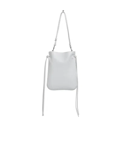 Phoebe Philo Leather Lace-up Detail Shoulder Bag In White