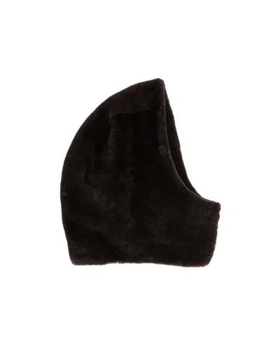 Phoebe Philo Shearling Beanie In Dark Brown