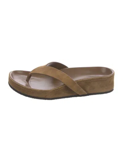 Pre-owned Phoebe Philo Suede Flip Flops In Brown