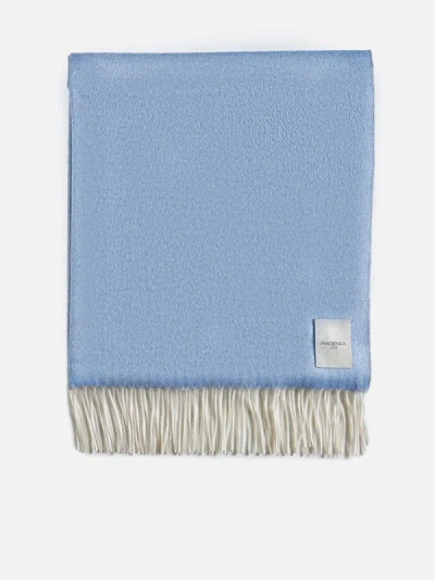 Piacenza 1733 Mirror Two-tone Silk And Cashmere Scarf In Light Blue,beige