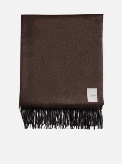 Piacenza 1733 Mirror Two-tone Silk And Cashmere Scarf In Brown,grey