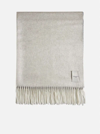 Piacenza 1733 Mirror Two-tone Silk And Cashmere Scarf In Beige,grey