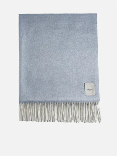 Piacenza 1733 Mirror Two-tone Silk And Cashmere Scarf In Light Blue,light Grey