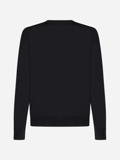 Piacenza 1733 Wool Crewneck Sweater In Black