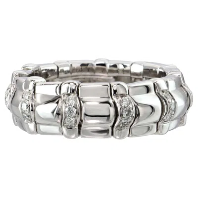 Pre-owned Piaget 18k White Gold Diamond Tanagra Band Ring