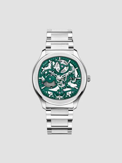 Piaget Women's  Polo Stainless Steel Skeleton Watch In Green