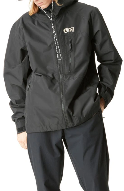 Picture Organic Clothing Abstral Water Repellent Hooded Jacket In Black