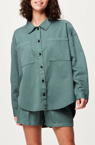 Picture Organic Clothing Catalya Linen & Cotton Button-up Shirt In Sea Pine