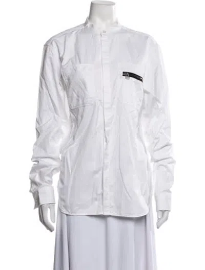 Pre-owned Pierre Balmain Long Sleeve Button-up Top In Neutrals