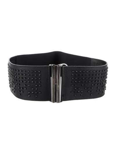 Pre-owned Pierre Balmain Wide Leather Waist Belt In Black