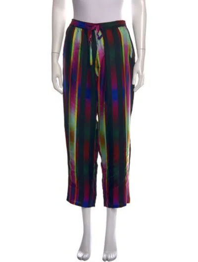 Pre-owned Pierre-louis Mascia Silk Wide Leg Pants In Multicolor