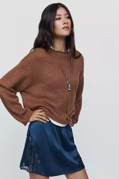 Pilcro Campbell Roll Neck Sweater In Beige