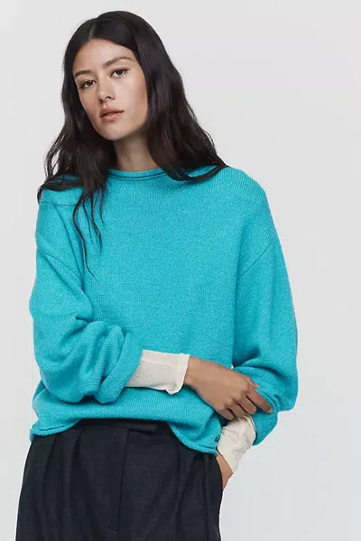 Pilcro Campbell Roll Neck Sweater In Blue
