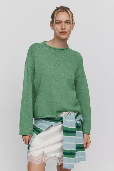 Pilcro Campbell Roll Neck Sweater In Green