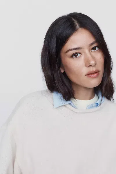 Pilcro Campbell Roll Neck Sweater In Ivory