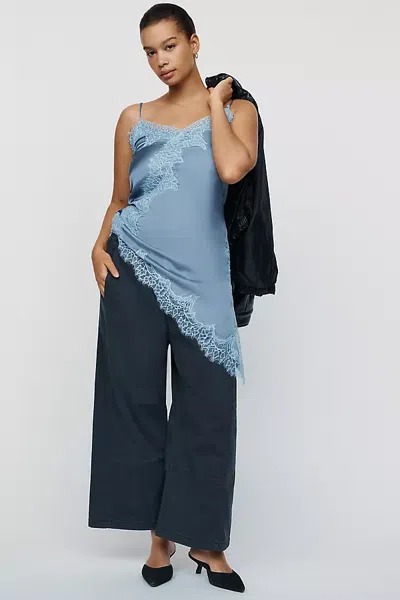 Pilcro Izzie Cropped Mid-rise Barrel-leg Pants In Black