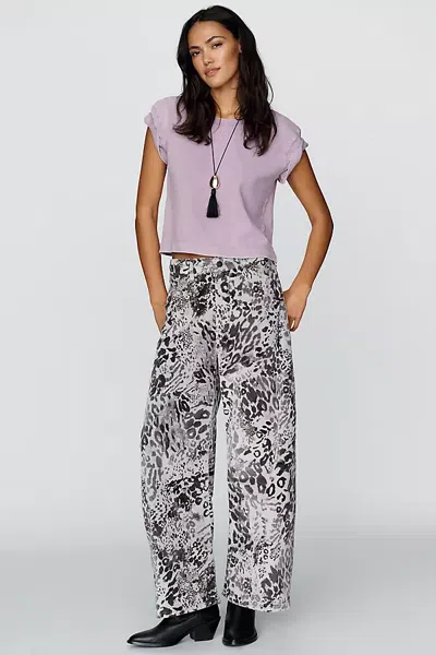 Pilcro Kayden Corduroy High Rise Barrel Leg Jeans In Gray