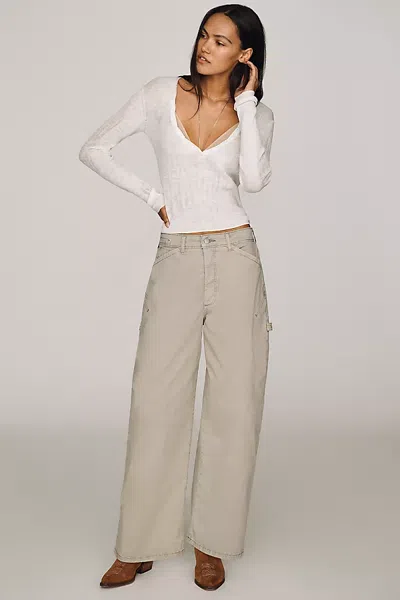 Pilcro The Kayden High-rise Full Length Carpenter Barrel Trousers By  In Metallic