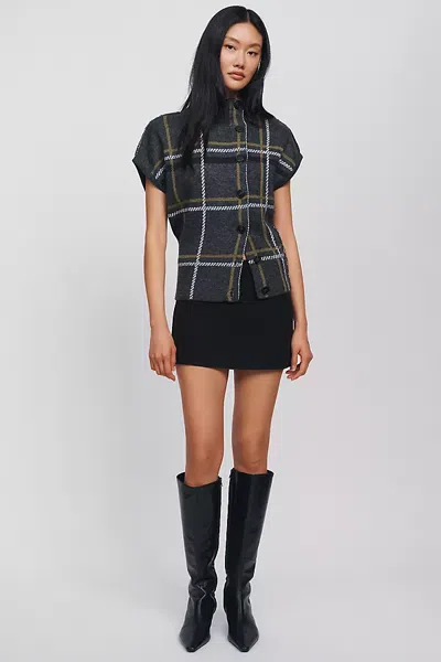 Pilcro Wool Blend Asymmetrical Button Sweater In Multi
