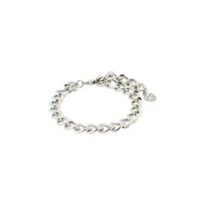 Pilgrim - Charm Silver Plated Recycled Curb Chain Bracelet In Metallic