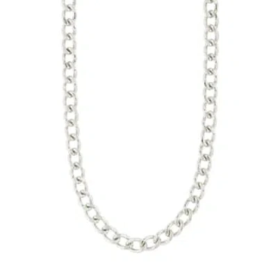 Pilgrim - Charm Silver Plated Recycled Curb Chain Necklace In Metallic