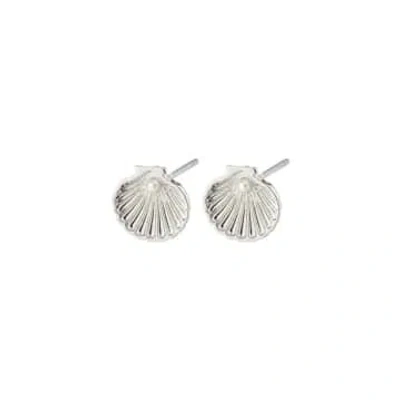 Pilgrim - Opal Silver Plated Seashell Earrings In Metallic