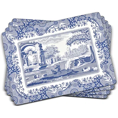Pimpernel Blue Italian Set Of 4 Cork Back Placemats