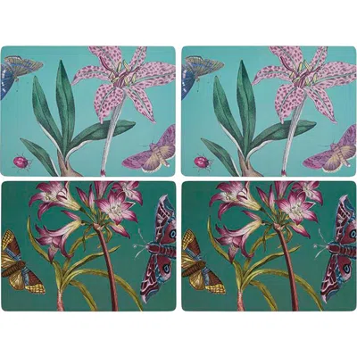 Pimpernel Botanic Garden Flora & Fauna Set Of 4 Cork Back Placemats In Multi