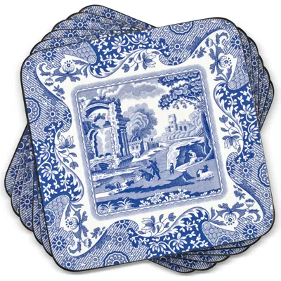 Pimpernel Italian Set Of 6 Cork Back Coasters, 4" In Blue