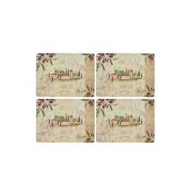 Pimpernel Olive Orchard Set Of 4 Cork Back Placemats In Brown