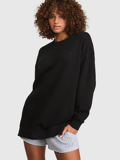 Pink Campus Fleece™ Extra-long Crew Sweatshirt In Blue