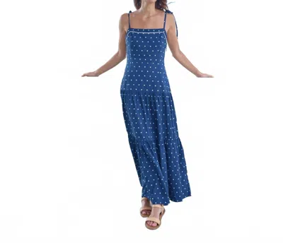 Pink Chicken Marilyn Maxi Dress In Navy Dot In Multi