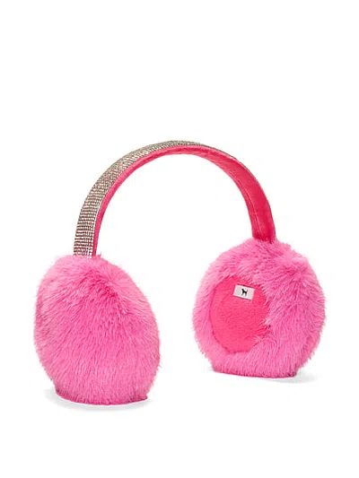 Pink Faux-fur Diamanté Earmuffs In
