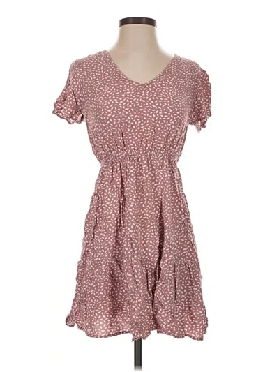 Pre-owned Pink Rose Casual Dress In Burgundy