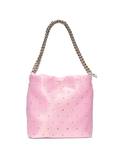 Pink Satin Pouch Bag In