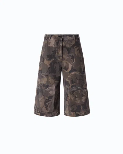Pinko - Bermuda Cargo En Coton À Imprimé Floral - 36 In Black