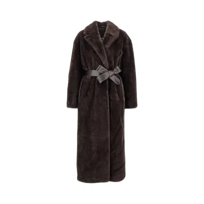 Pinko Brown Polyester Coat
