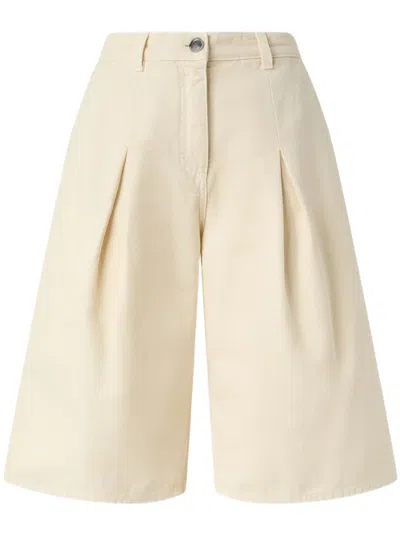 Pinko Cotton Bermuda Shorts For Women In Bianco Cigno