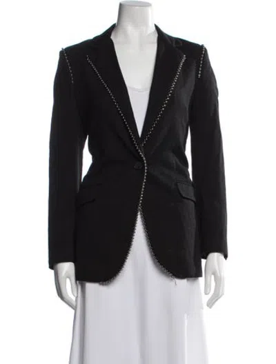 Pre-owned Pinko Linen Blazer In Black
