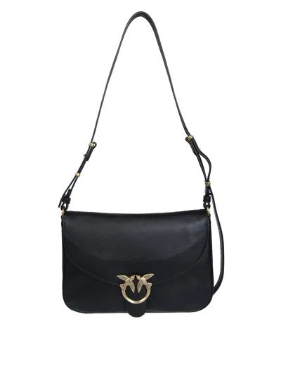 Pinko Love Satchel Classic Vitello Leather Satchel In Black