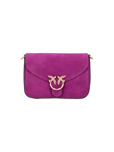 Pinko Purple Love Bags Satchel Suede Shoulder Bag