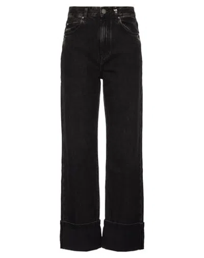 Pinko Woman Jeans Black Size 24 Cotton In Animal Print