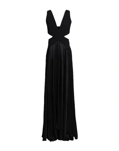 Pinko Woman Maxi Dress Black Size 8 Viscose, Polyester