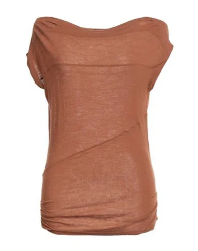 Pinko Woman T-shirt Brown Size M Virgin Wool, Viscose, Elastane