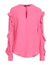 Pinko Woman Top Fuchsia Size 4 Acetate, Silk