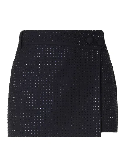 Pinko Women's Pleated Satin-blend Skirt In Navy