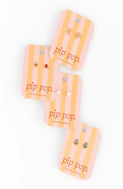 Pip Pop Kids'  Bloom Earring Set In Multi