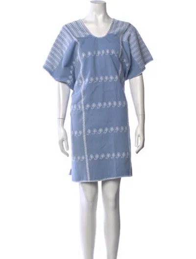 Pre-owned Pippa Holt Printed Mini Dress In Blue